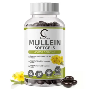 Natural Mullein Leaf Capsules Supports Respiratory System. Health Lung Cleansing & Detoxification