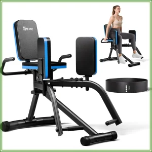 Hip & Thigh Machine, 6-Level Exercise Equipment w/ Resistance Band, Compact Plush Padding!