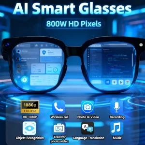 Smart Glasses, Two Standard Replacement Lenses, Photo And Video AI Glasses