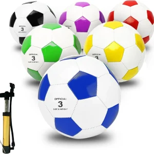 6 Pack Size 3 Soccer Balls With Inflation Pump